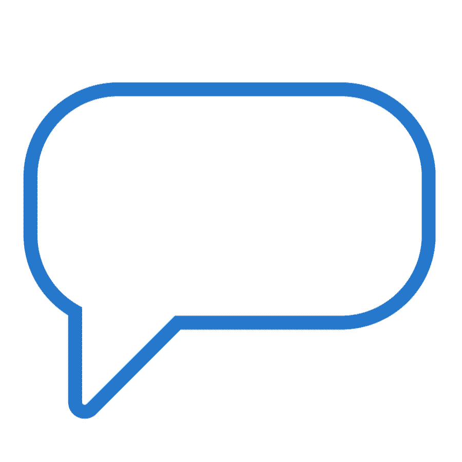 A speech bubble with three stars inside