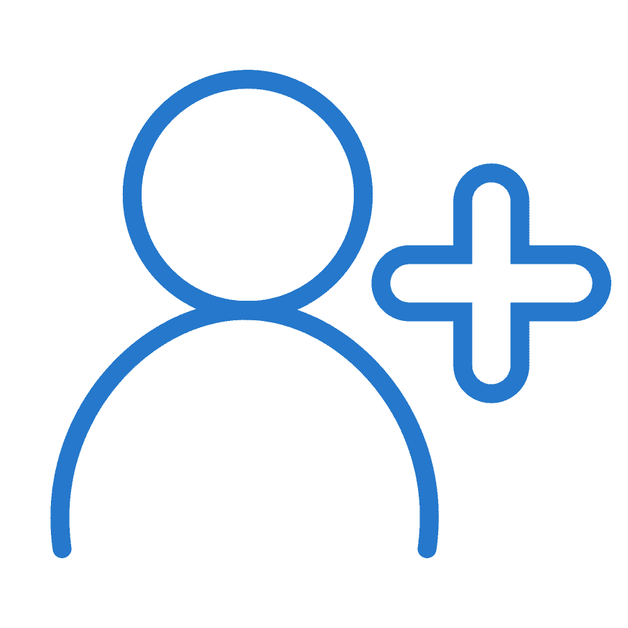 Outline of a person with a plus next to them