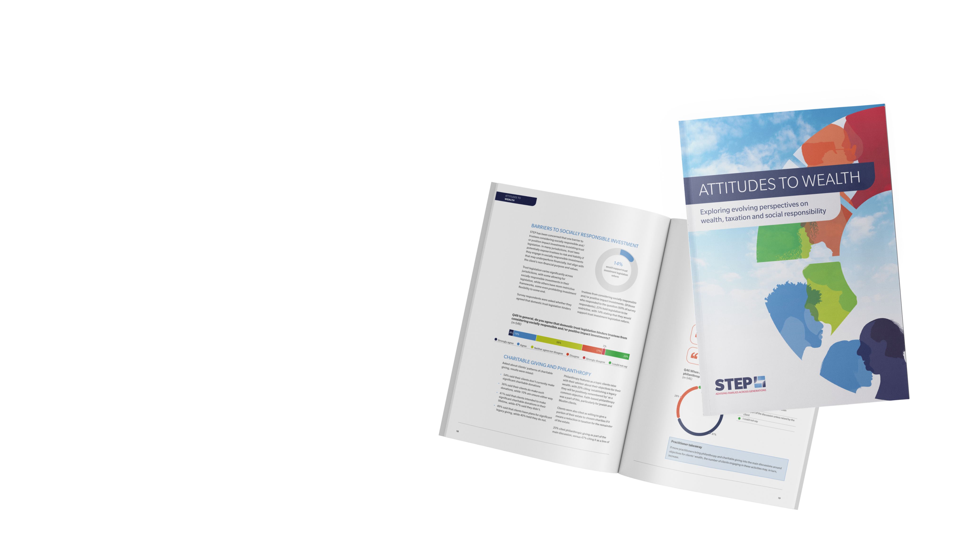 STEP's Attitudes to Wealth front cover and inside pages